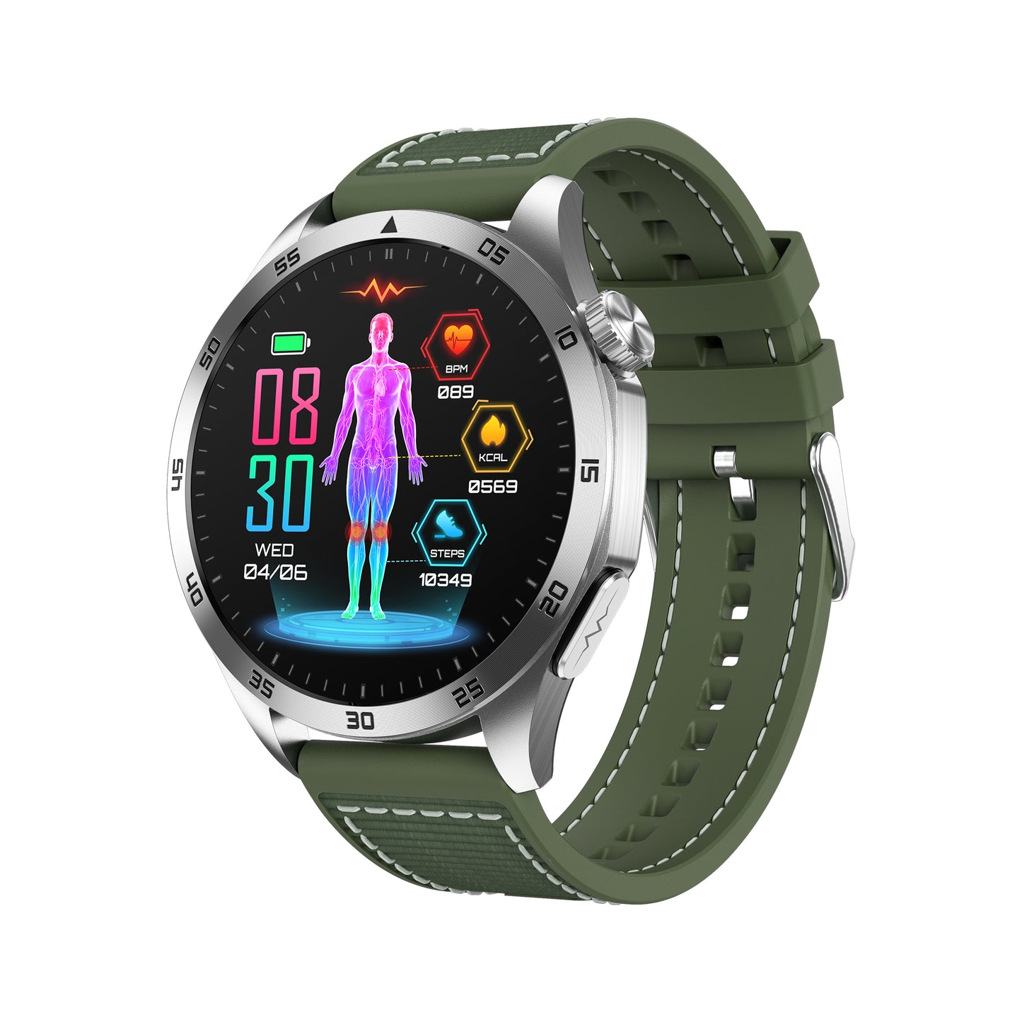 KH45 Micro Health Check ECG Blood Oxygen All Day Sleep Monitor Blood Pressure Amoled Screen