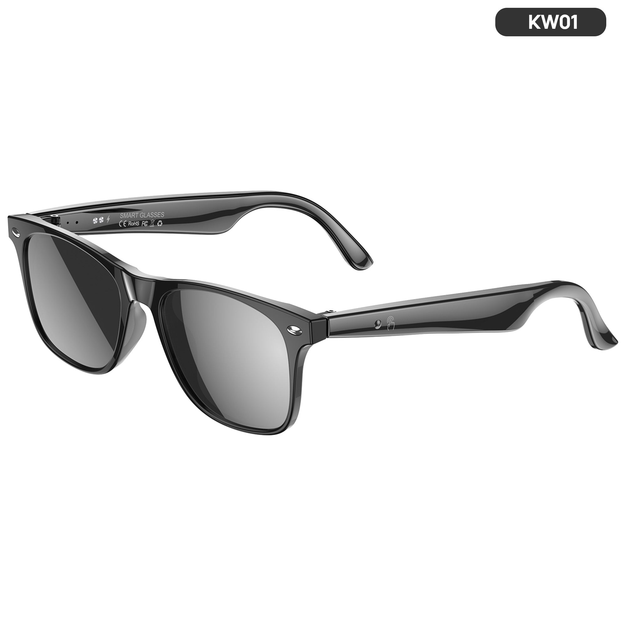 KW01 AI intelligent translation glasses, 163 languages translation| Voice notes | Remote photo taking | Music playback | IP65 waterproof