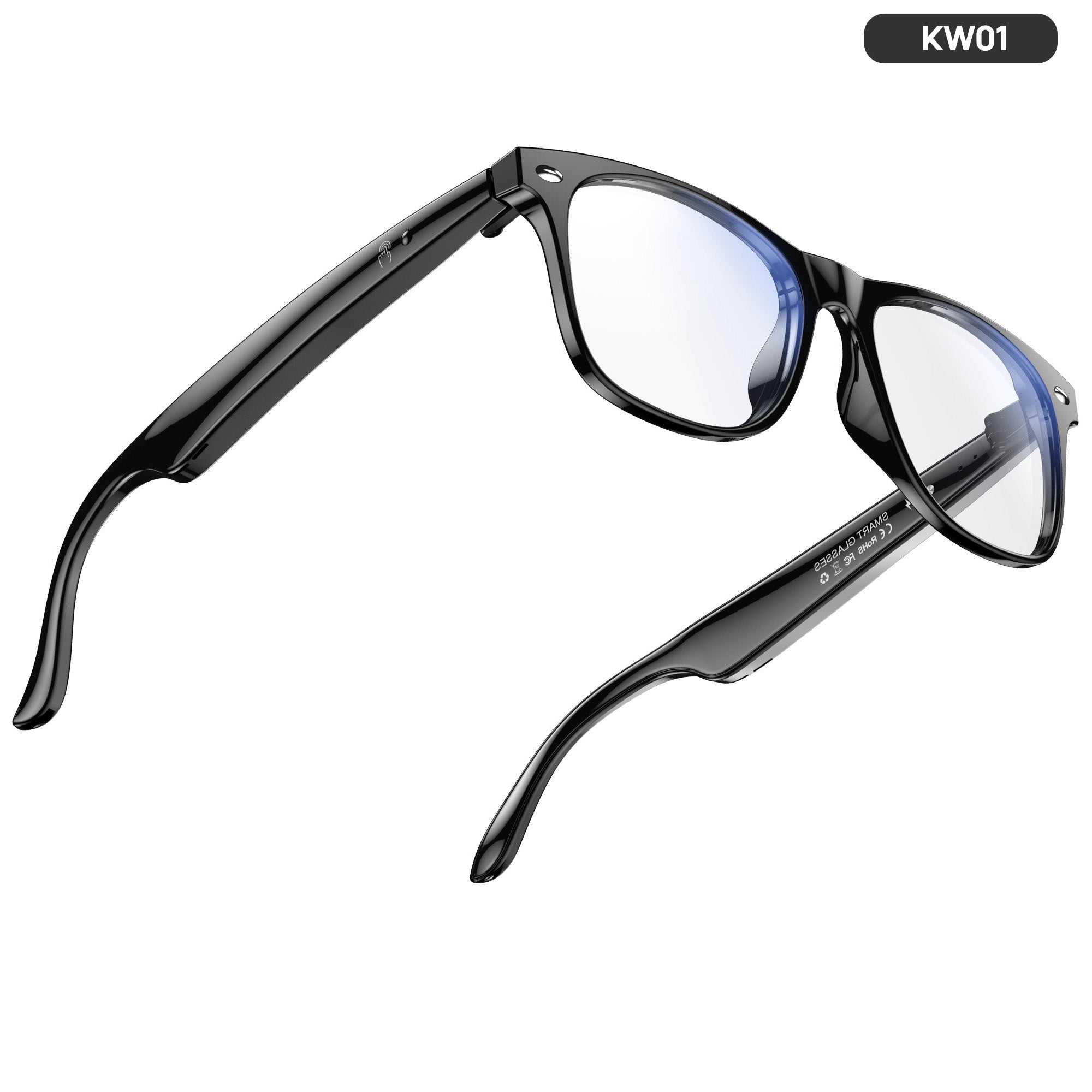 KW01 AI intelligent translation glasses, 163 languages translation| Voice notes | Remote photo taking | Music playback | IP65 waterproof