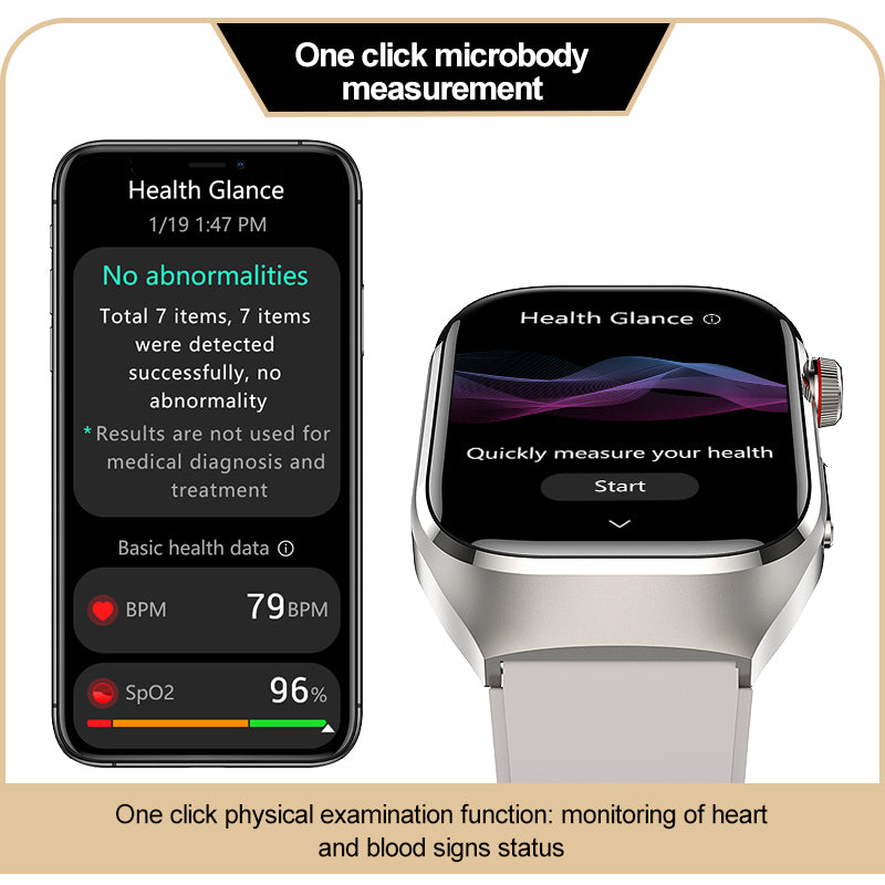 Koalarhealth KH16 One-click Micro Examination Blood Glucose Blood Lipids Uric Acid Blood Pressure Blood Oxygen SOS Smart Watch