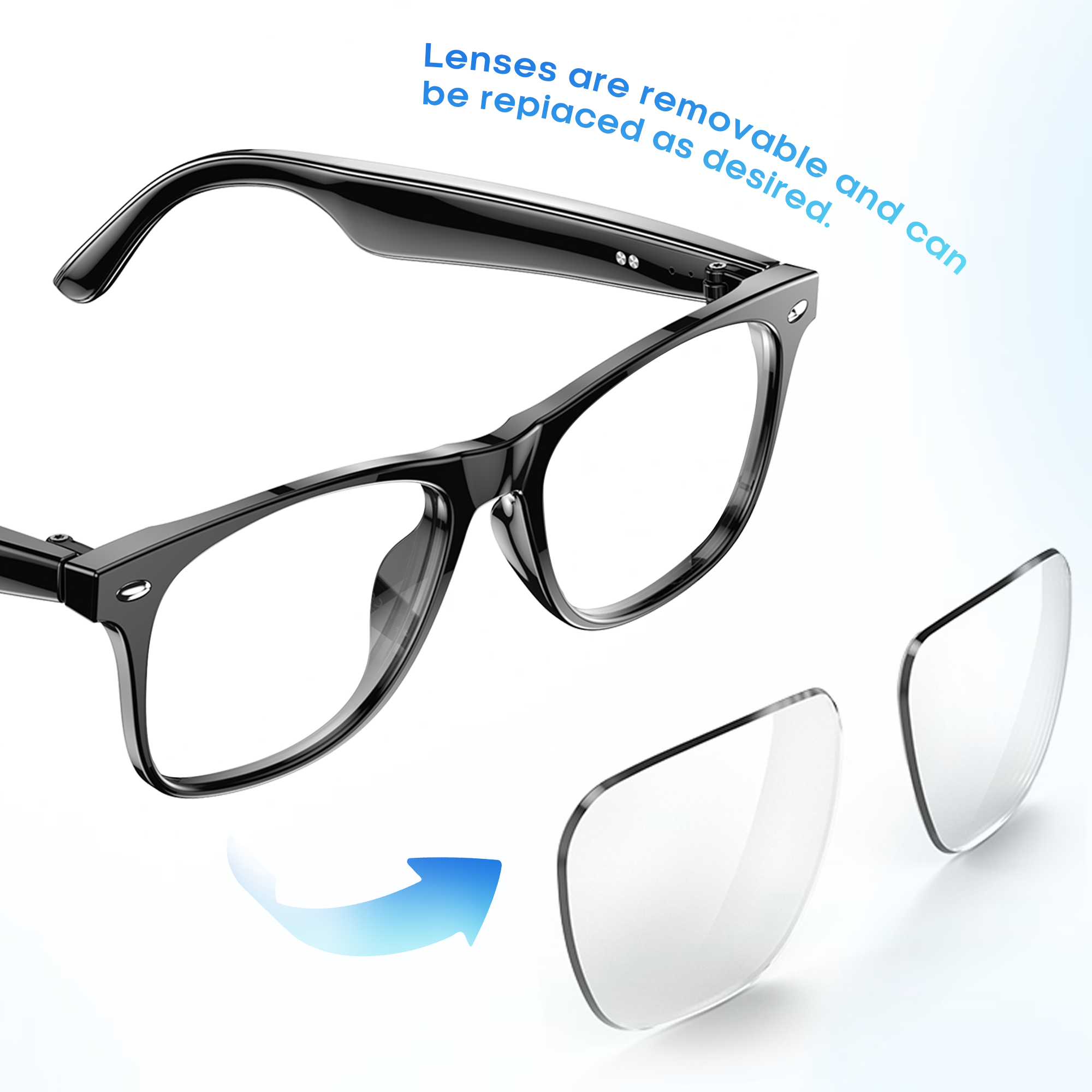 KW01 AI intelligent translation glasses, 163 languages translation| Voice notes | Remote photo taking | Music playback | IP65 waterproof