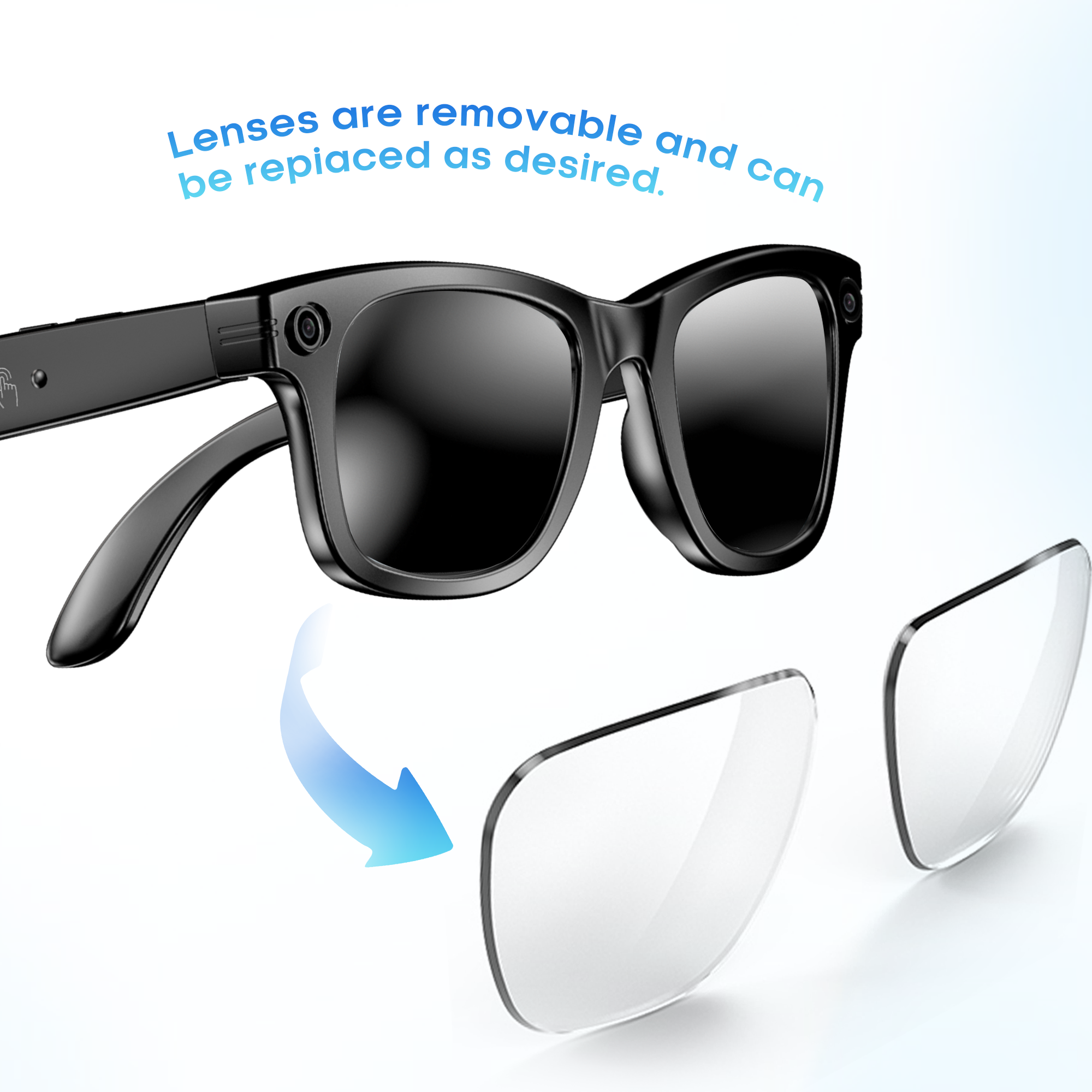 KW06 AI Photo Recognition, Video Recording and Smart Glasses | Advanced AI Dialogue Anti-blue Light Sunglasses | Ultra-light 35g| Music Control