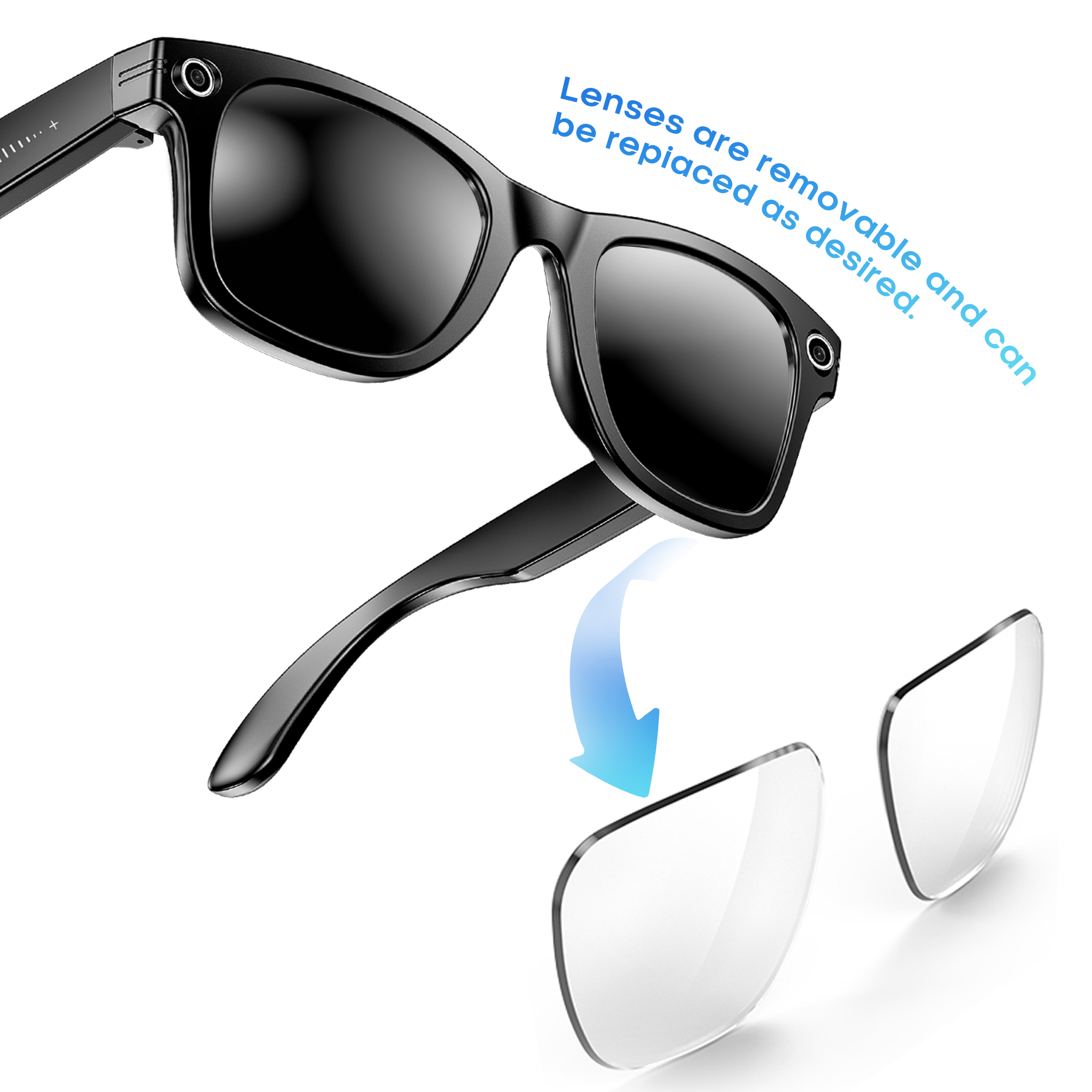 KW06 Pro HD 4K Pixel Anti-shake Camera Glasses, Translation | AI Photo Recognition | Bluetooth Call | Dual Microphone Noise Reduction