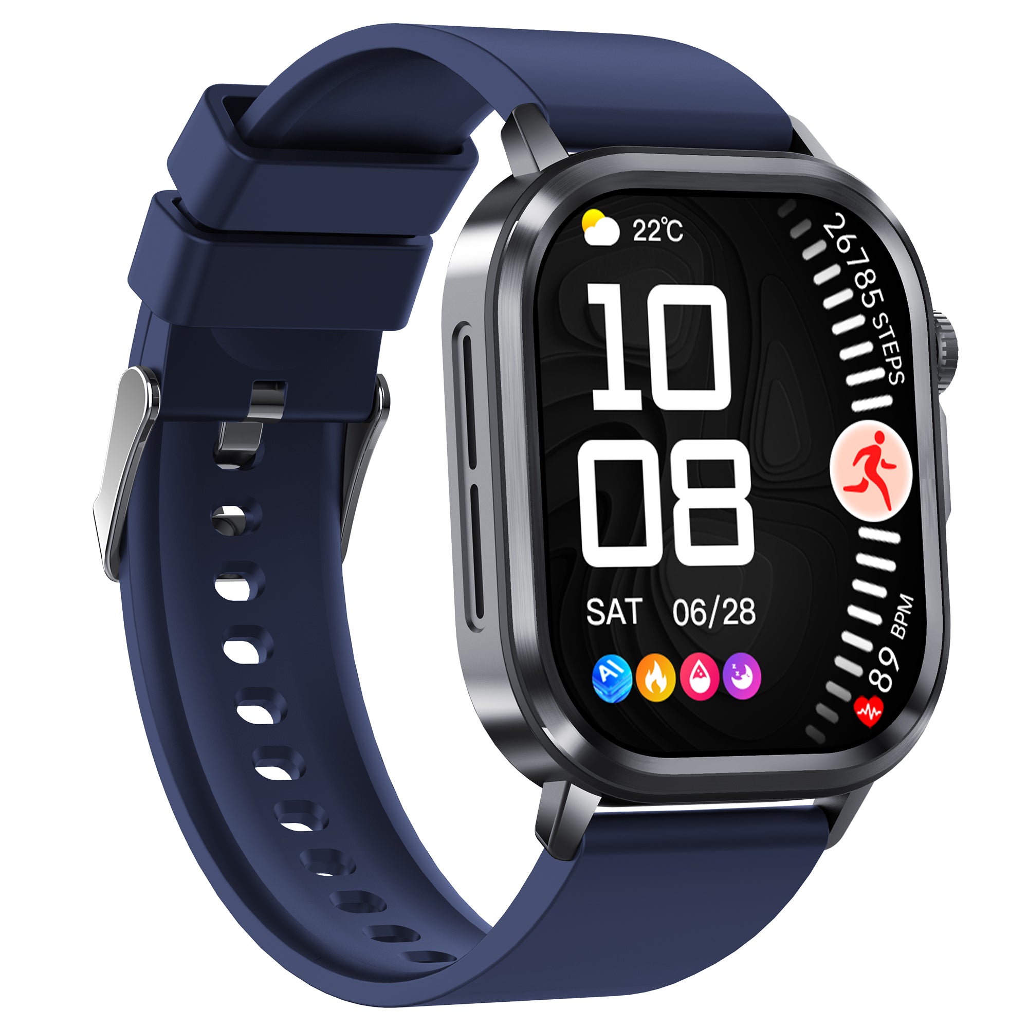 KH573 AI Q&A ECG HRV Smart Watch, AI Watch Face, Heart Rate Blood Pressure SpO2 Stress Sleep Monitoring, Blood & Composition Bluetooth Call