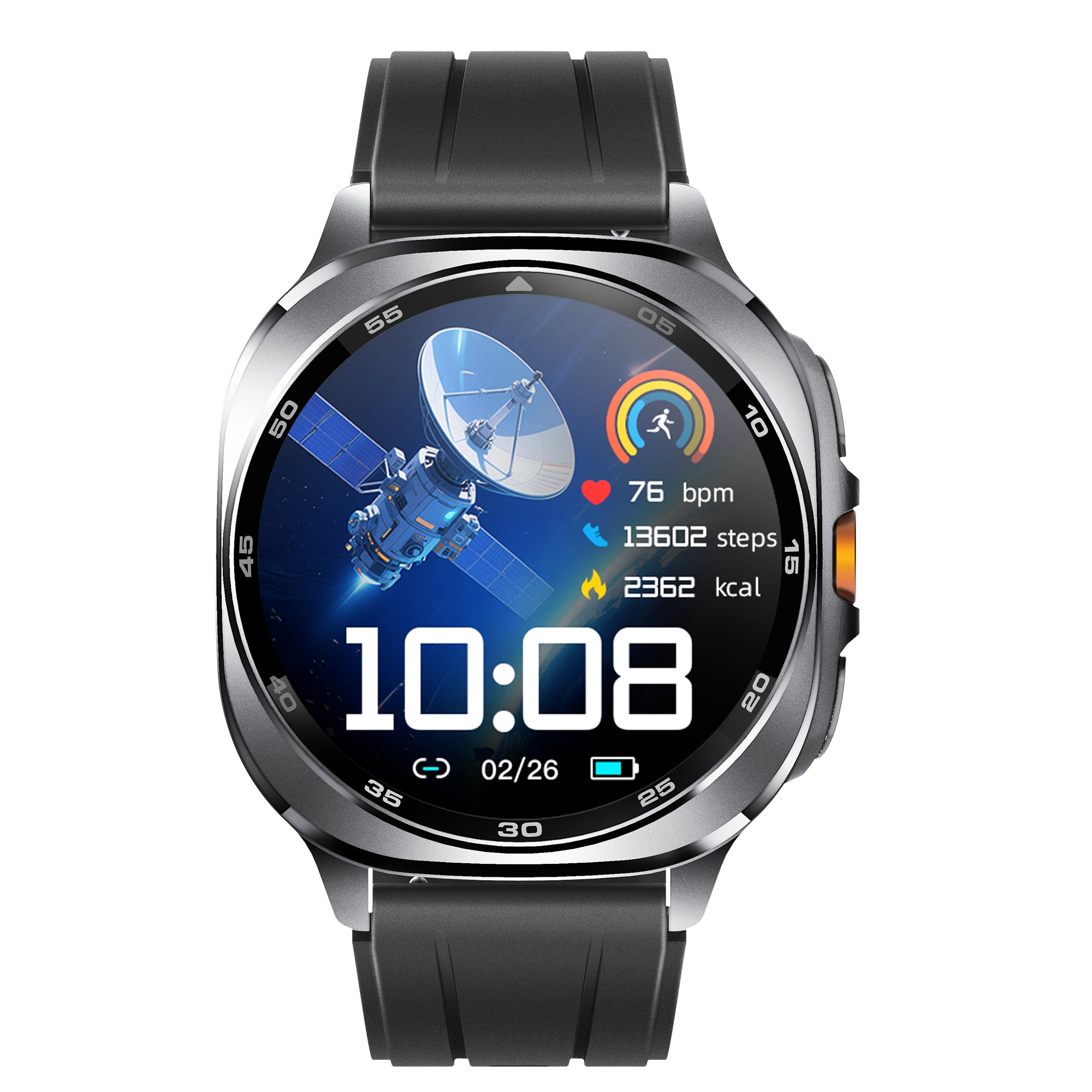 KH400 1.43" AMOLED GPS Positioning Outdoor Sports Watch, Altimeter/Barometer/Compass, Heart Rate SpO2 Blood Pressure Sleep, AI watch Face/AI Q&A/3ATM Waterproof/128 Sports Modes
