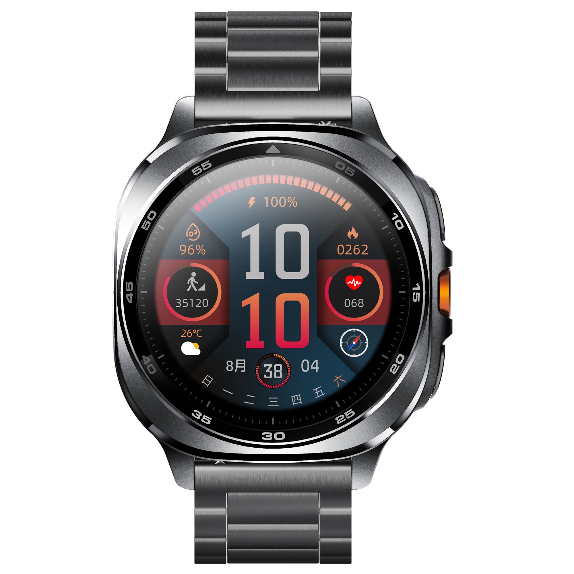 KH400 1.43" AMOLED GPS Positioning Outdoor Sports Watch, Altimeter/Barometer/Compass, Heart Rate SpO2 Blood Pressure Sleep, AI watch Face/AI Q&A/3ATM Waterproof/128 Sports Modes