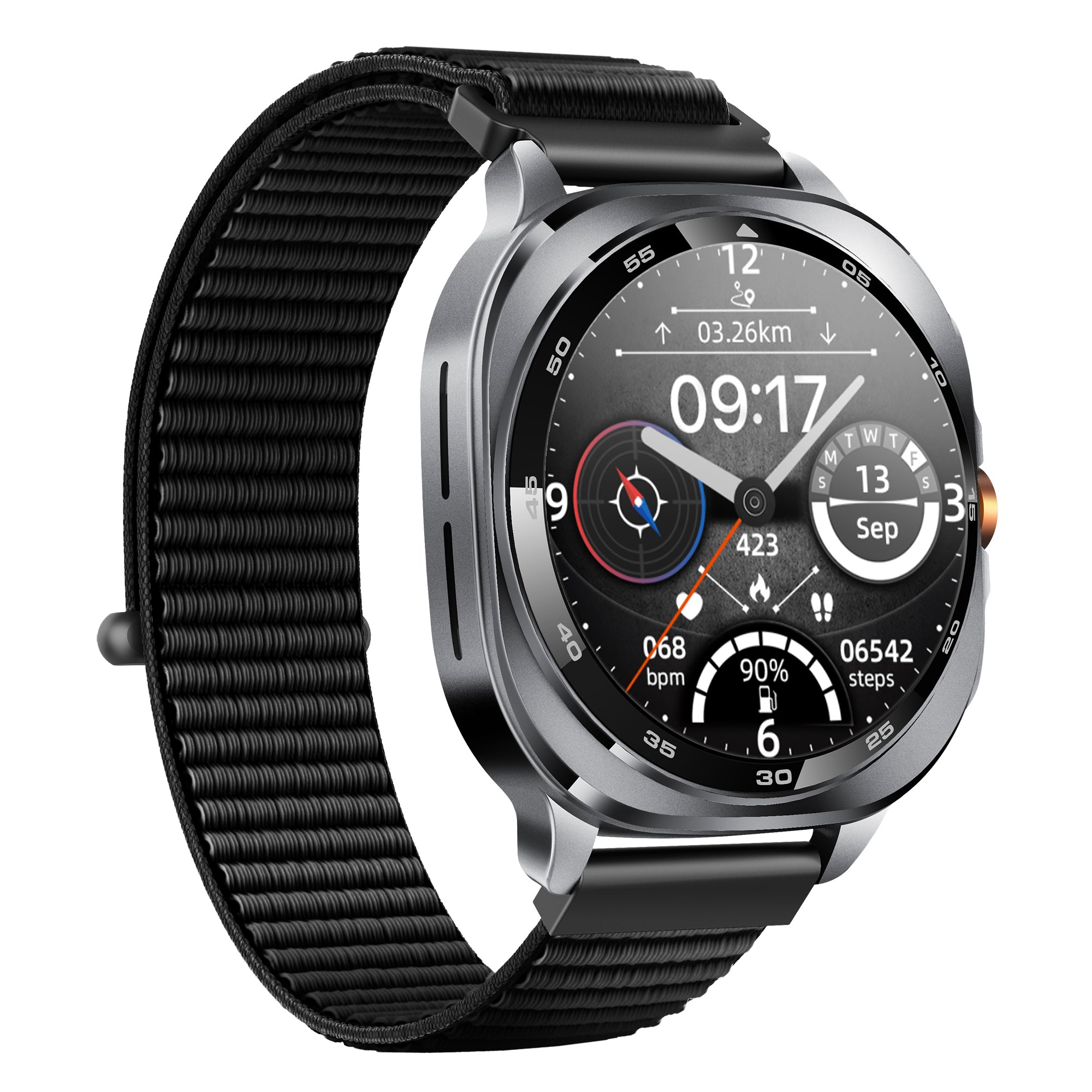 KH400 1.43" AMOLED GPS Positioning Outdoor Sports Watch, Altimeter/Barometer/Compass, Heart Rate SpO2 Blood Pressure Sleep, AI watch Face/AI Q&A/3ATM Waterproof/128 Sports Modes