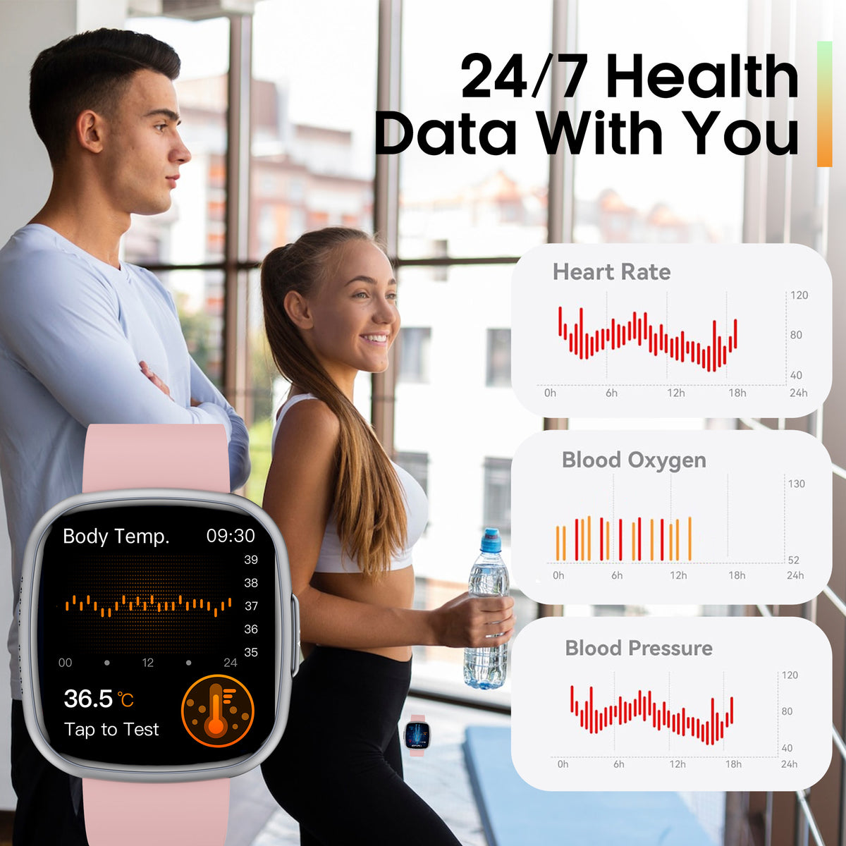 KH593 ECG/HRV Micro-Physical Examination Health Insights Blood Sugar Blood Oxygen Blood/Body composition Sleep SOS Bluetooth Call Smart Watch