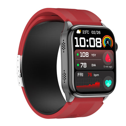 KH101 Air Pump Bag-Type ECG Blood Pressure Watch with Voice Reporting/Reminders, Heart Rate SpO2 Sleep Tracking, Skin Conductivity Testing, Emotion/Fatigue Detection, SOS Emergency Call