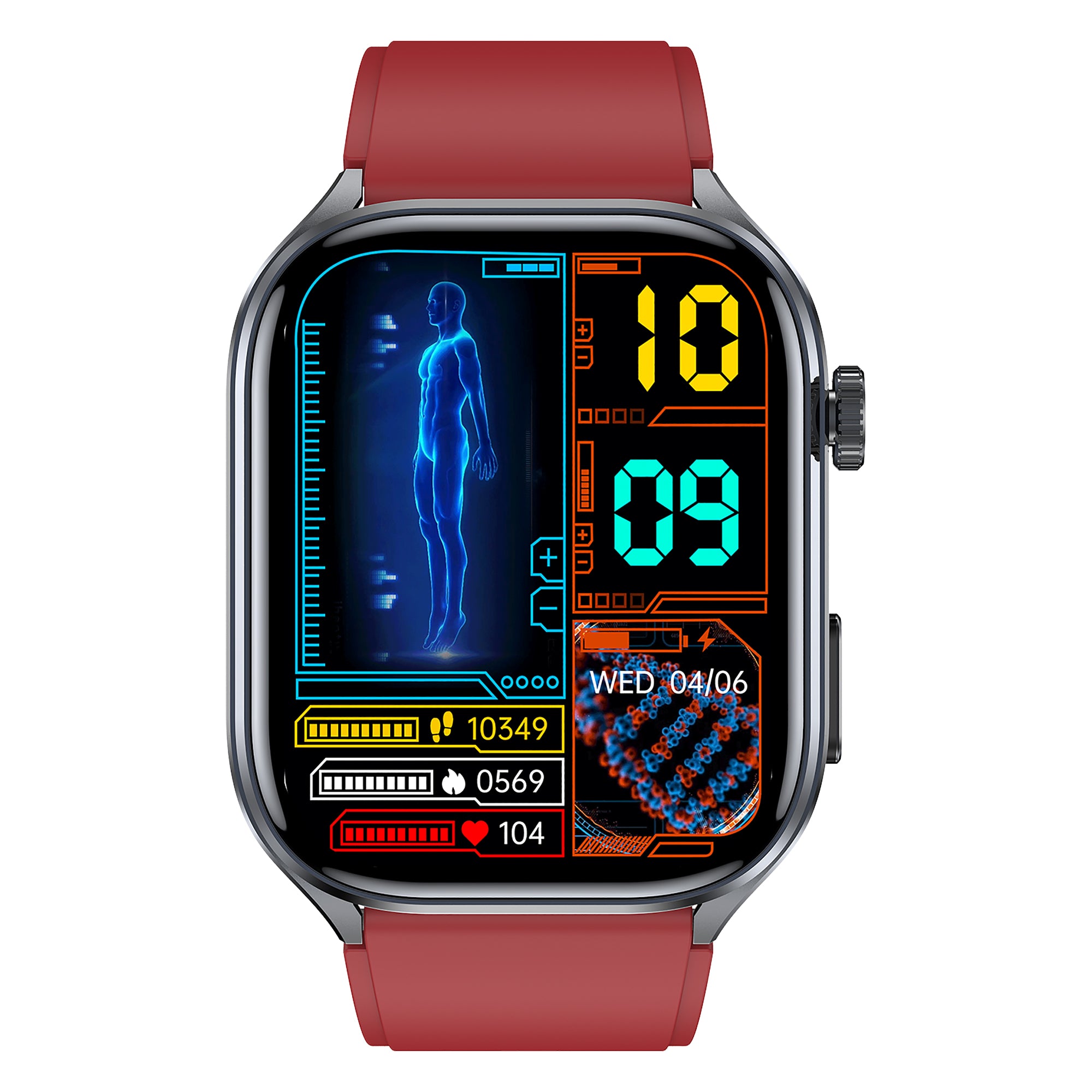 KH572 ECG + HRV Monitoring, 24/7 Heart Rate Blood Pressure SpO2 Stress Monitoring Smart Watch, Micro-physical Examination Body Composition Bluetooth Call