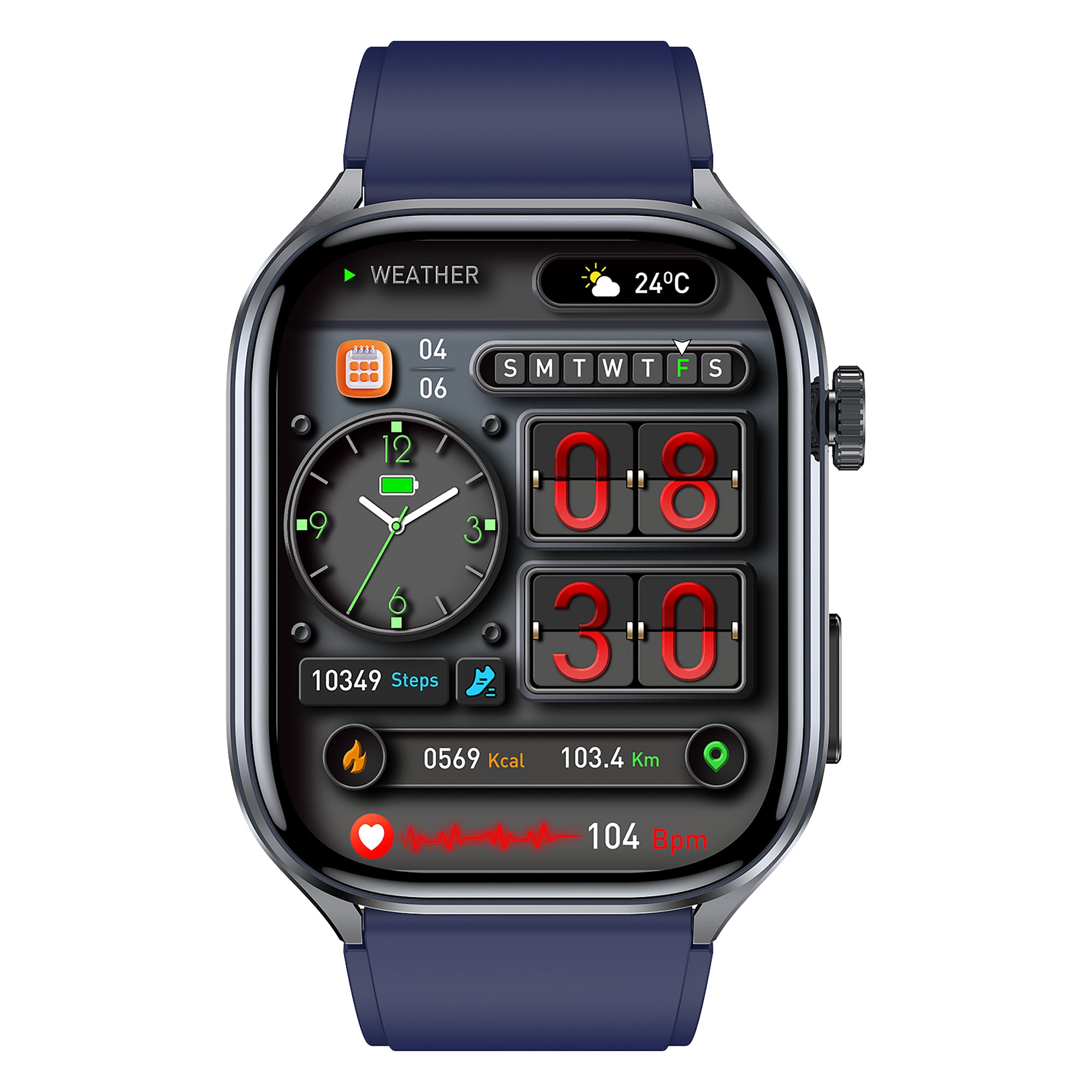 KH572 ECG + HRV Monitoring, 24/7 Heart Rate Blood Pressure SpO2 Stress Monitoring Smart Watch, Micro-physical Examination Body Composition Bluetooth Call