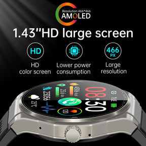 KHA2 AMOLED HD Screen Health Smart Watch ECG Uric ACID Blood Lipid Bluetooth Call