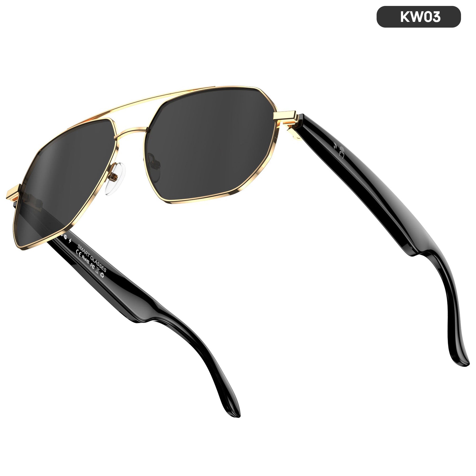 KW03 AI Intelligent Smart Glasses, 163 Language Translation | Music Control | Remote Photography | Voice Notes, Bluetooth 6.0 Calls|Ultra-light