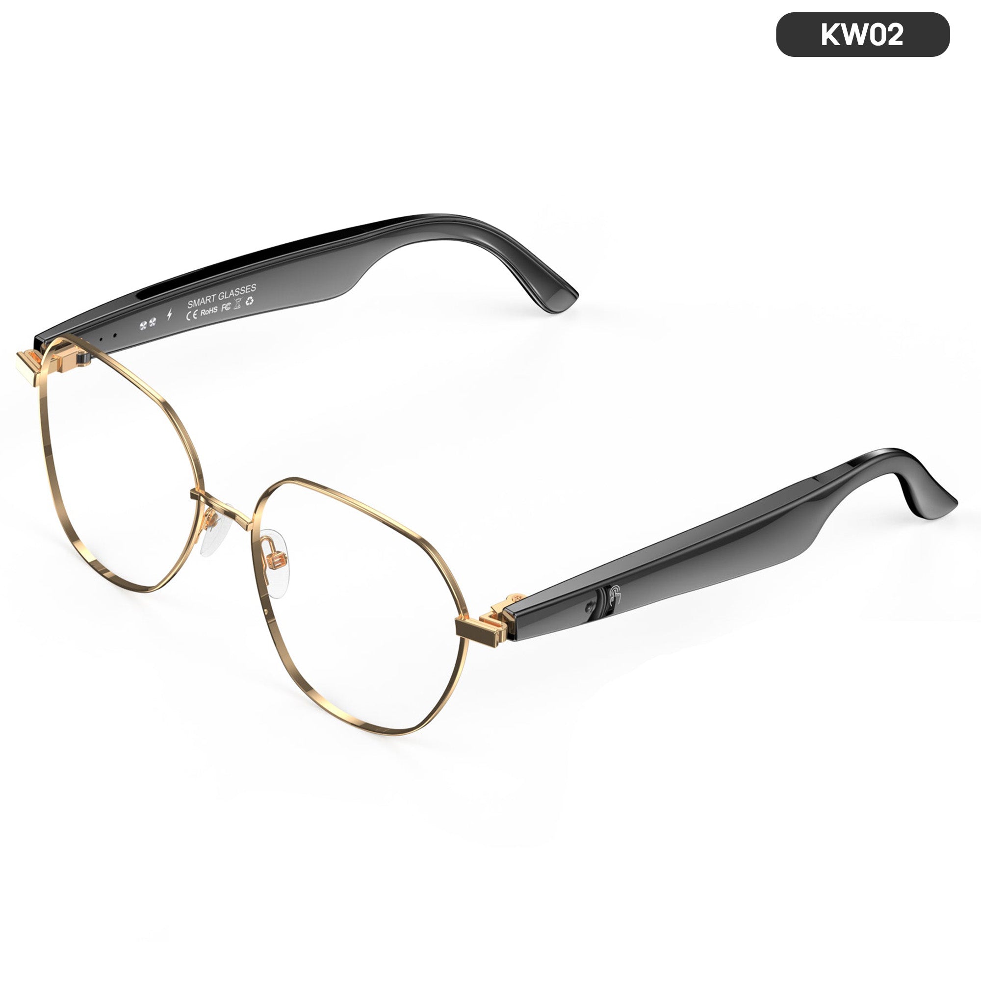 KW02 AI Audio Call Business Smart Glasses, 163 Language Translation |Voice Notes | Photo Translation