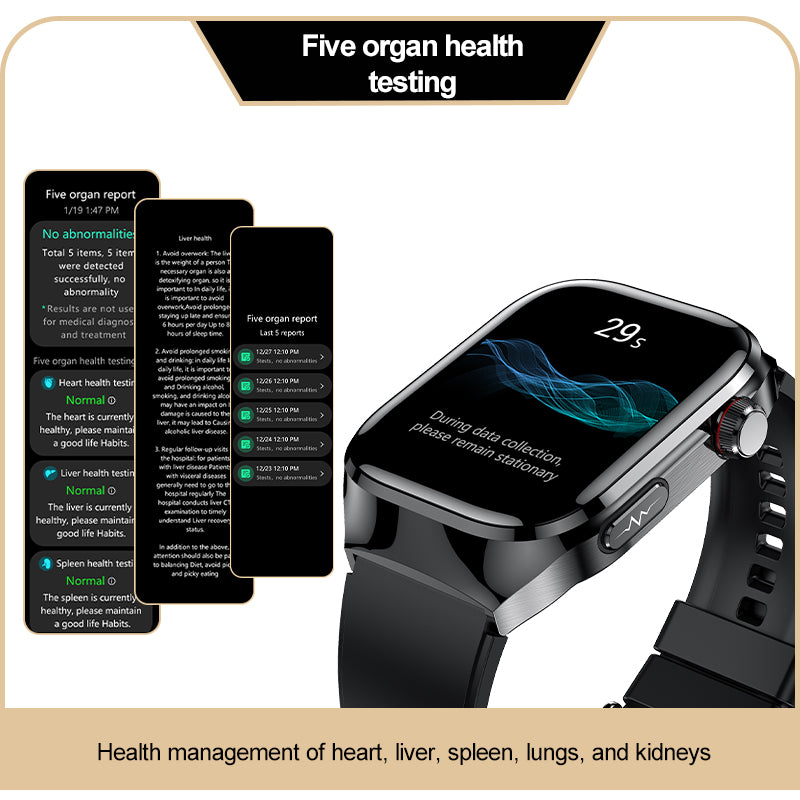 Koalarhealth KH16 One click micro examination of Five Organ Health Monitoring Blood Glucose Blood Lipids Uric Acid Blood Pressure Blood Oxygen SOS Smart Watch