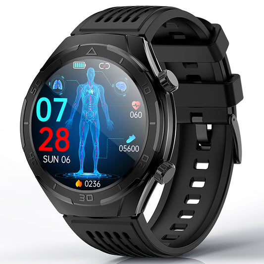 KD02 CES Sleep Aid Heart Rate Alarm ECG/SOS One-click Blood Sugar Blood Pressure Blood Oxygen Blood Lipids Uric Acid Bluetooth Call Smart Watch