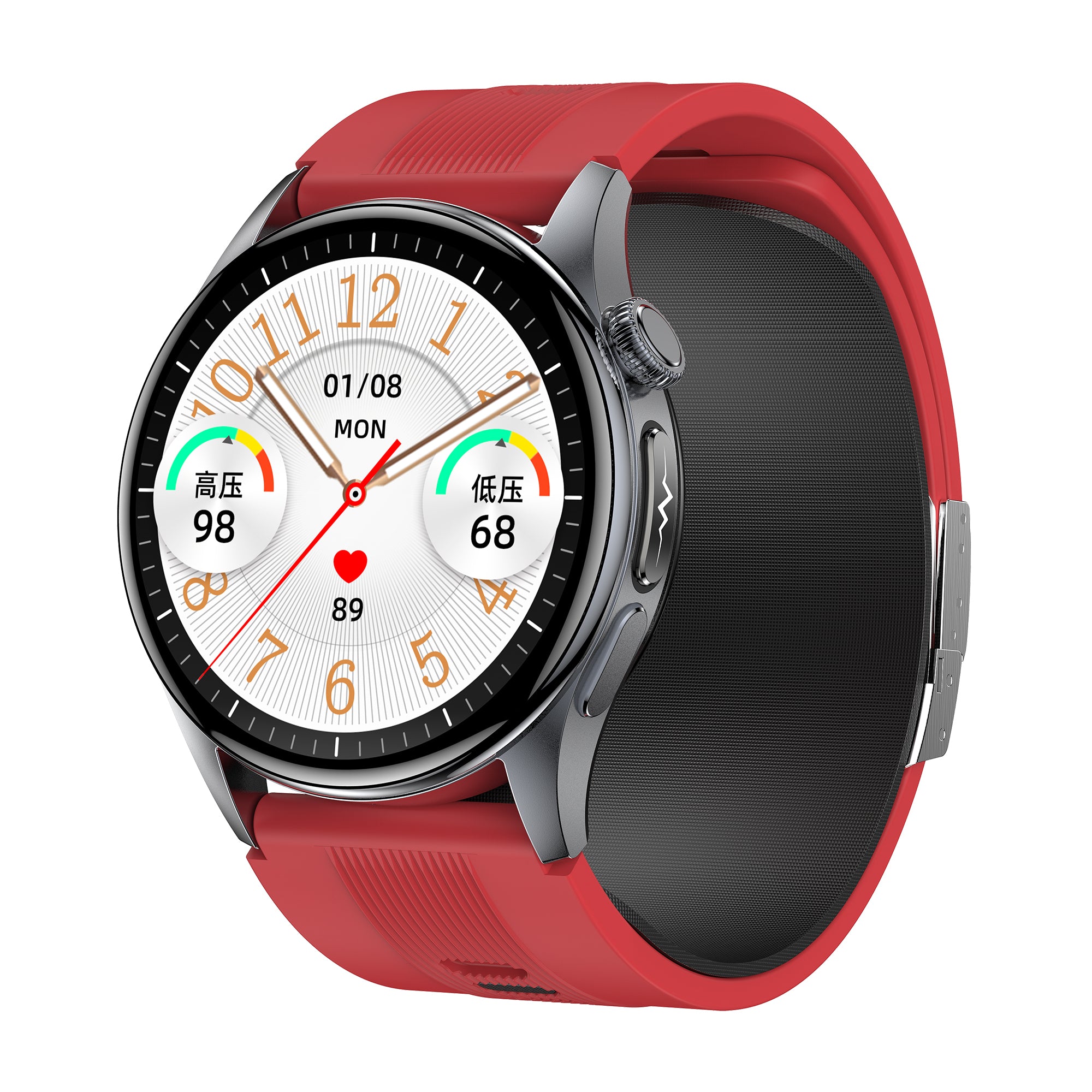 KH200 Air Pump + Airbag Blood Pressure Watch with Voice Broadcast, ECG Smart Watch Heart Rate SpO2 Sleep, EDA Skin Conductance/Emotion/Fatigue Level Testing, Blood Component Analysis, SOS Emergency Call