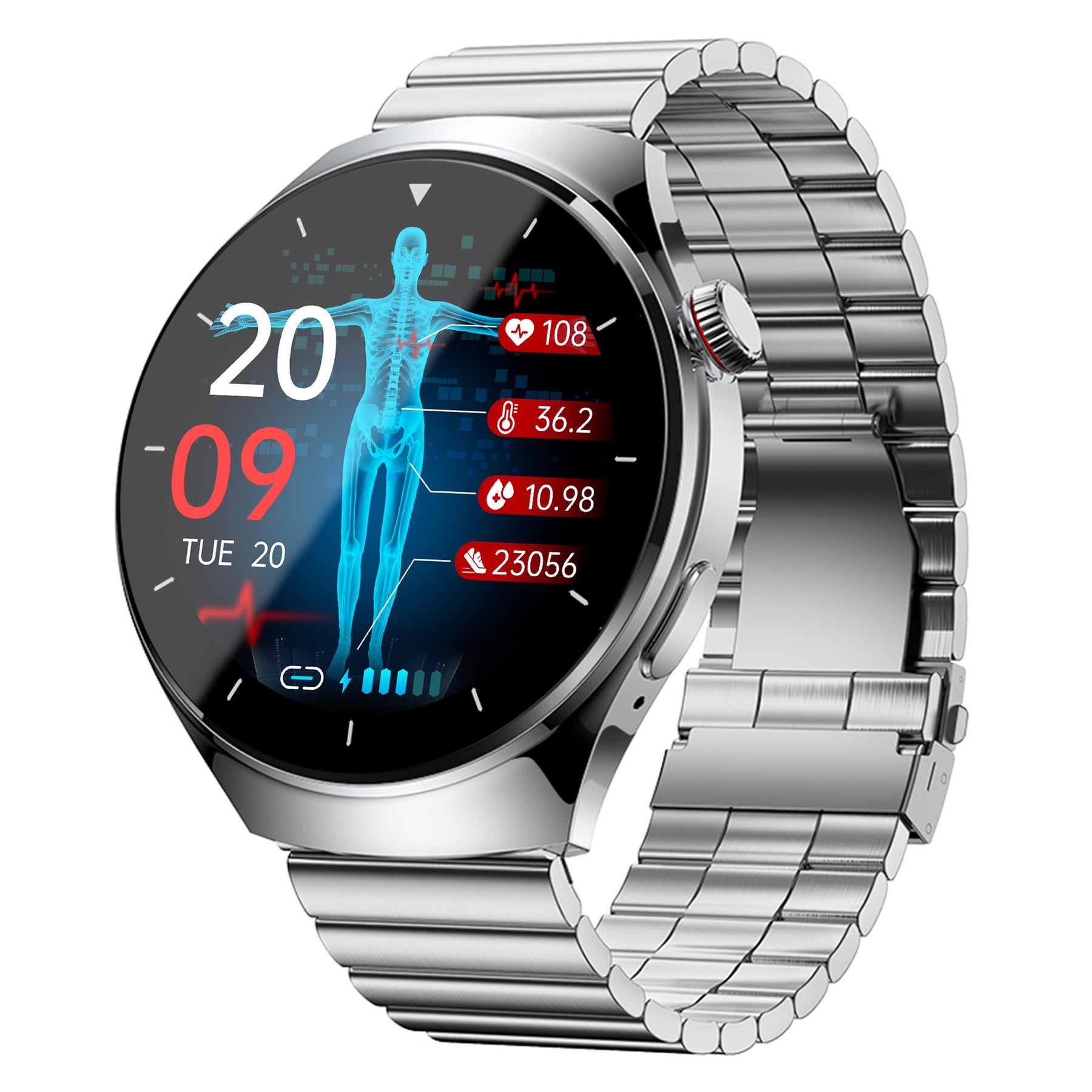 KH09 One-click Blood Pressure Blood Sugar ECG/EKG HRV Heart Rate Monitor Health Smart Watch