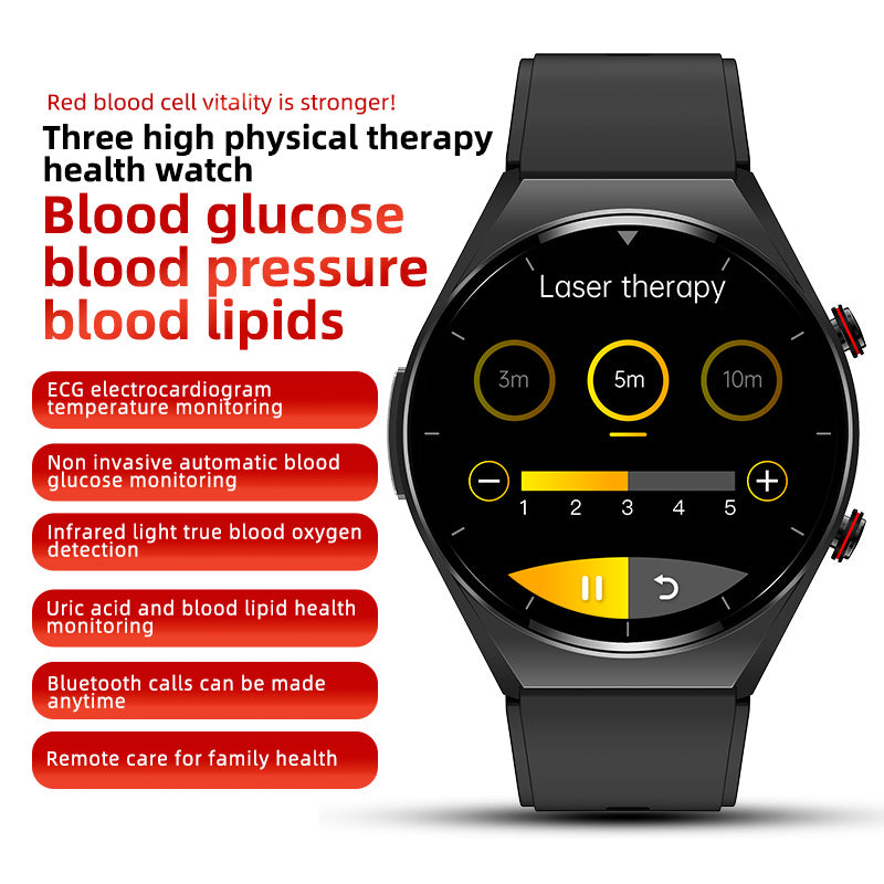 KH09 One-click Blood Pressure Blood Sugar ECG/EKG HRV Heart Rate Monitor Health Smart Watch