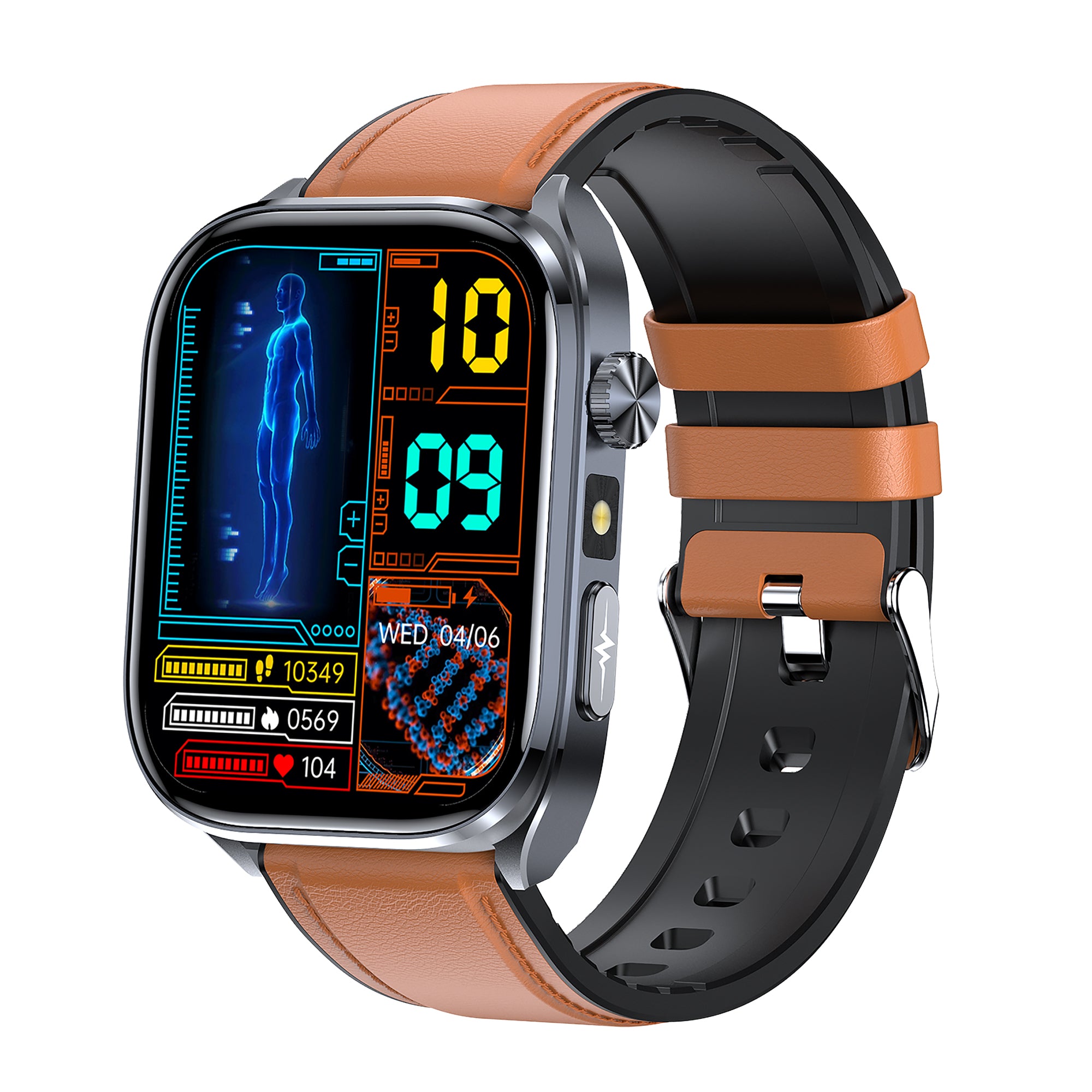 KH572 ECG + HRV Monitoring, 24/7 Heart Rate Blood Pressure SpO2 Stress Monitoring Smart Watch, Micro-physical Examination Body Composition Bluetooth Call