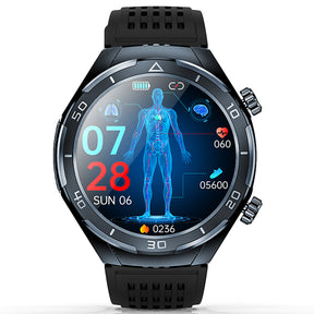 KD02 CES Sleep Aid Heart Rate Alarm ECG/SOS One-click Blood Sugar Blood Pressure Blood Oxygen Blood Lipids Uric Acid Bluetooth Call Smart Watch