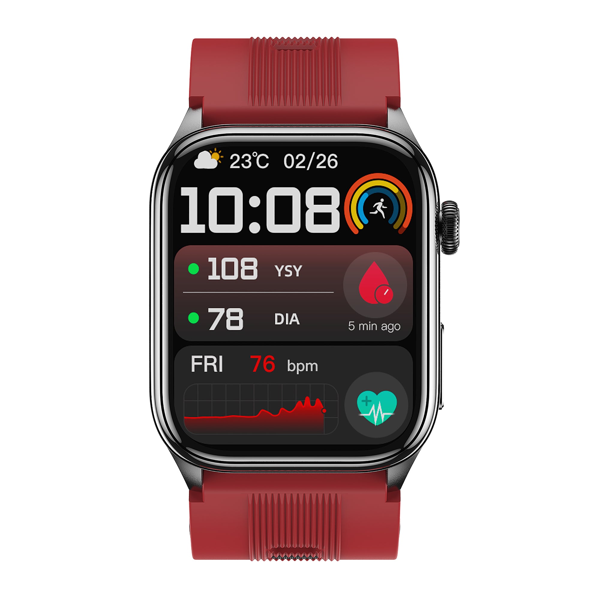 KH101 Air Pump Bag-Type ECG Blood Pressure Watch with Voice Reporting/Reminders, Heart Rate SpO2 Sleep Tracking, Skin Conductivity Testing, Emotion/Fatigue Detection, SOS Emergency Call