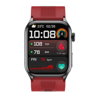 KH101 Air Pump Bag-Type ECG Blood Pressure Watch with Voice Reporting/Reminders, Heart Rate SpO2 Sleep Tracking, Skin Conductivity Testing, Emotion/Fatigue Detection, SOS Emergency Call