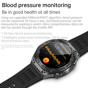 KHA1 AMOLED Business Health Blood Glucose Prediction Uric Acid Smartwatch ECG Heart Rate Voice Assistant