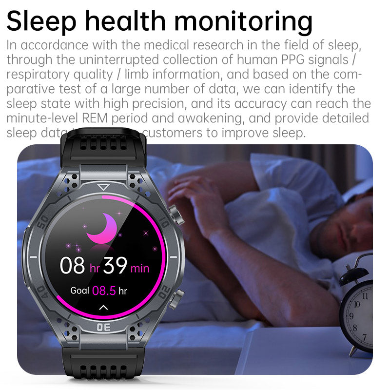 KHA1 AMOLED Business Health Blood Glucose Prediction Uric Acid Smartwatch ECG Heart Rate Voice Assistant