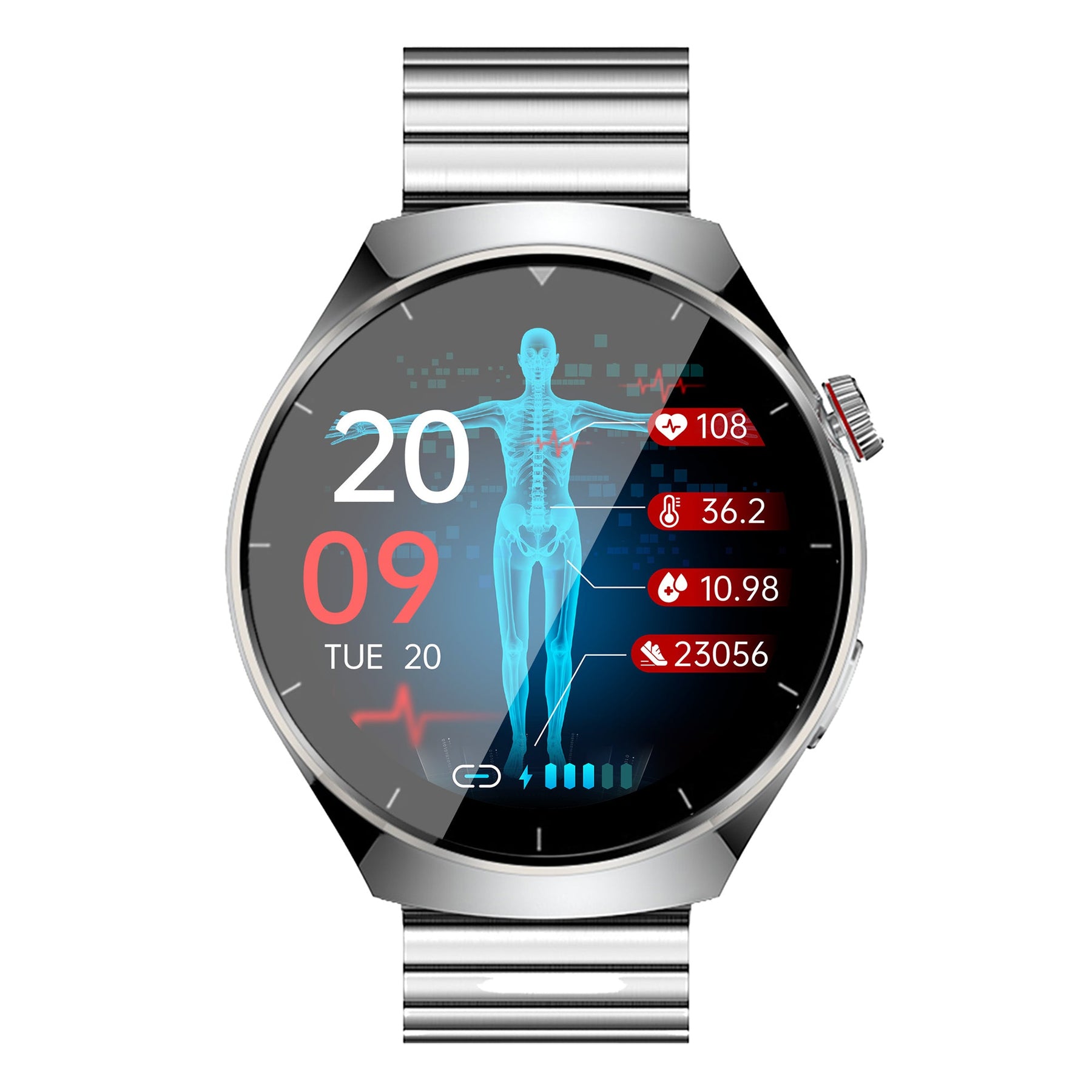 KH09 One-click Blood Pressure Blood Sugar ECG/EKG HRV Heart Rate Monitor Health Smart Watch