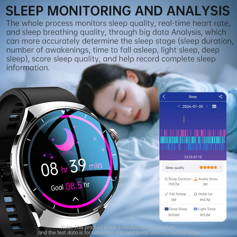 KH09 One-click Blood Pressure Blood Sugar ECG/EKG HRV Heart Rate Monitor Health Smart Watch