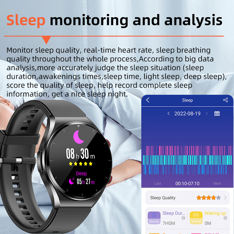 KH09 One-click Blood Sugar Blood Pressure ECG/EKG HRV Heart Rate Montor Health Smart Watch