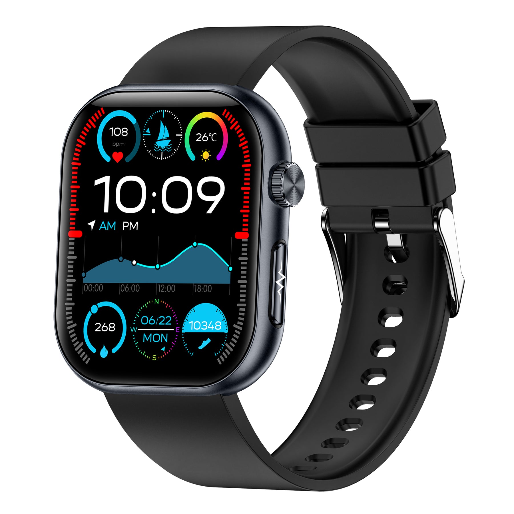 KH587 1.96" AMOLED Thin and Light SOS Health Smart Watch ECG/HRV One-click Micro-Physical Examination Blood Sugar Blood Oxygen Heart Rate Sleep Blood Composition/Body Composition