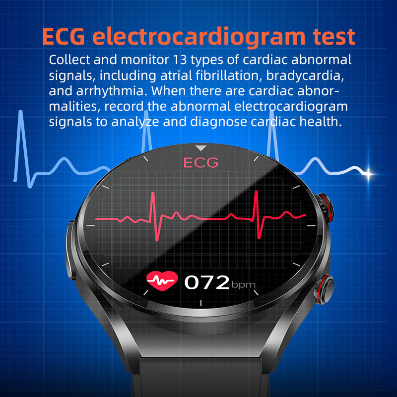 One-click Blood Pressure ECG/EKG HRV Heart Rate Montor Health Smart Watch