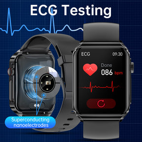 KHY5 ECG Test Blood Lipid Uric Acid Blood Sugar Prediction One Touch Dialing SOS Calls Smart Watch