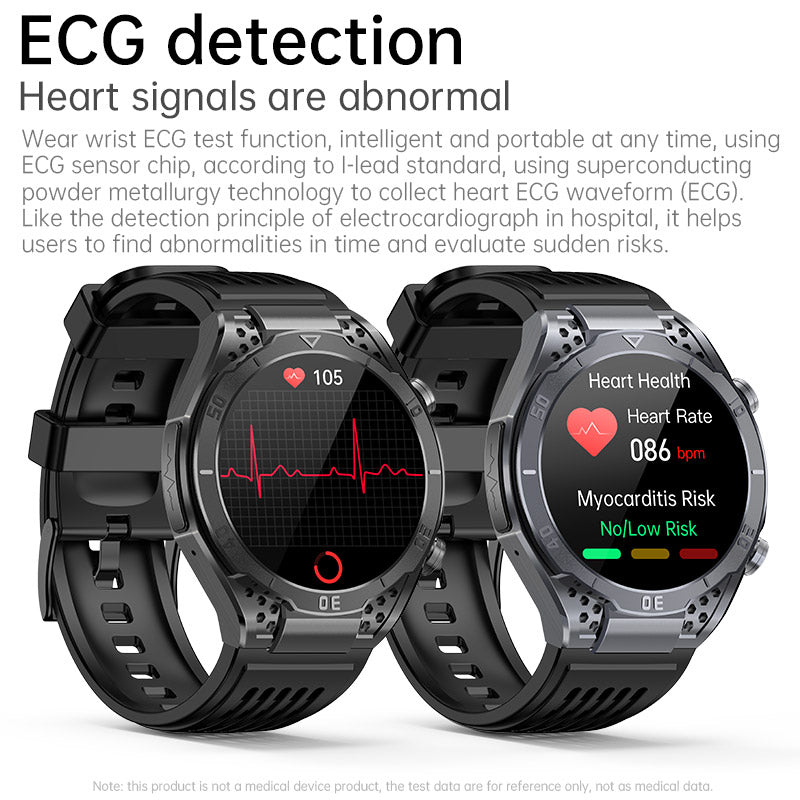 KHA1 AMOLED Business Health Smartwatch ECG Blood Glucose Heart Rate Voice Assistant