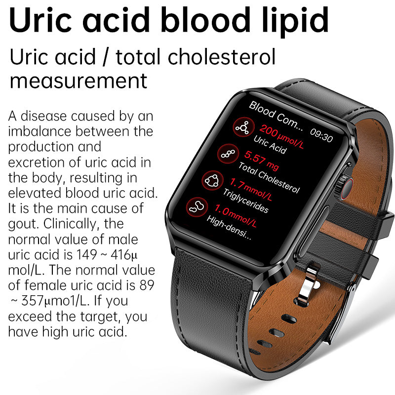 KHY5 ECG Test Blood Lipid Uric Acid Blood Sugar Prediction One Touch Dialing SOS Calls Smart Watch