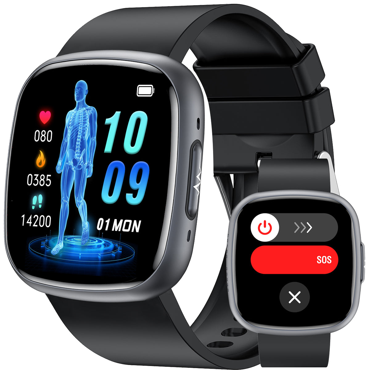 KH593 ECG/HRV Micro-Physical Examination Health Insights Blood Sugar Blood Oxygen Blood/Body composition Sleep SOS Bluetooth Call Smart Watch