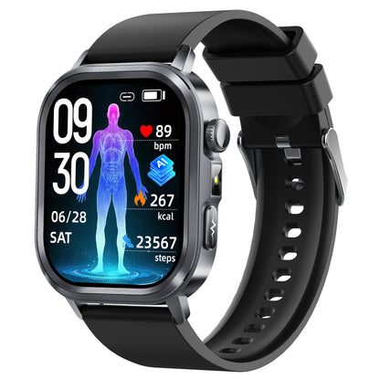 KH573 AI Q&A ECG HRV Smart Watch, AI Watch Face, Heart Rate Blood Pressure SpO2 Stress Sleep Monitoring, Blood & Composition Bluetooth Call