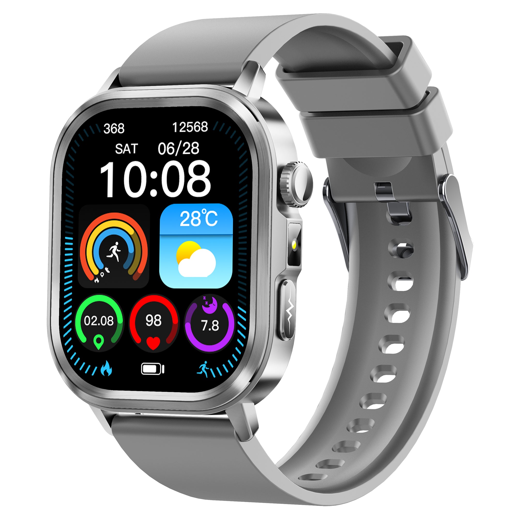 KH573 AI Q&A ECG HRV Smart Watch, AI Watch Face, Heart Rate Blood Pressure SpO2 Stress Sleep Monitoring, Blood & Composition Bluetooth Call