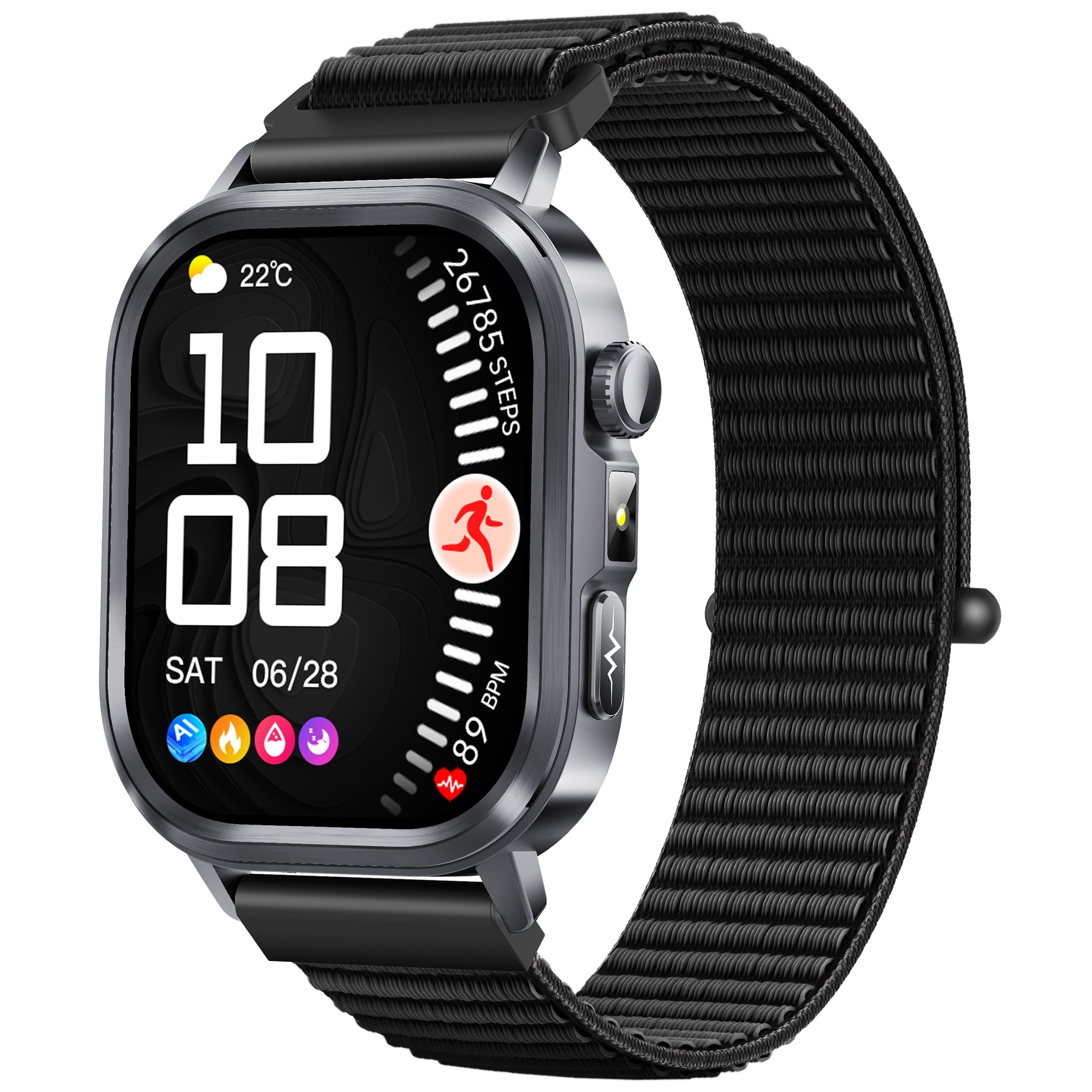 KH573 AI Q&A ECG HRV Smart Watch, AI Watch Face, Heart Rate Blood Pressure SpO2 Stress Sleep Monitoring, Blood & Composition Bluetooth Call