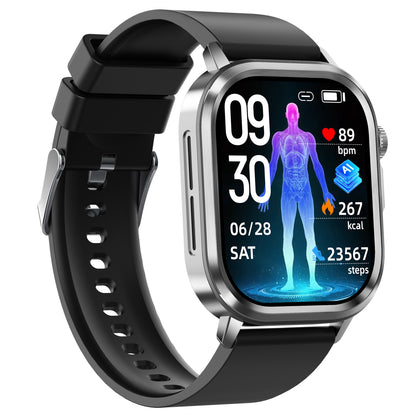 KH573 AI Q&A ECG HRV Smart Watch, AI Watch Face, Heart Rate Blood Pressure SpO2 Stress Sleep Monitoring, Blood & Composition Bluetooth Call