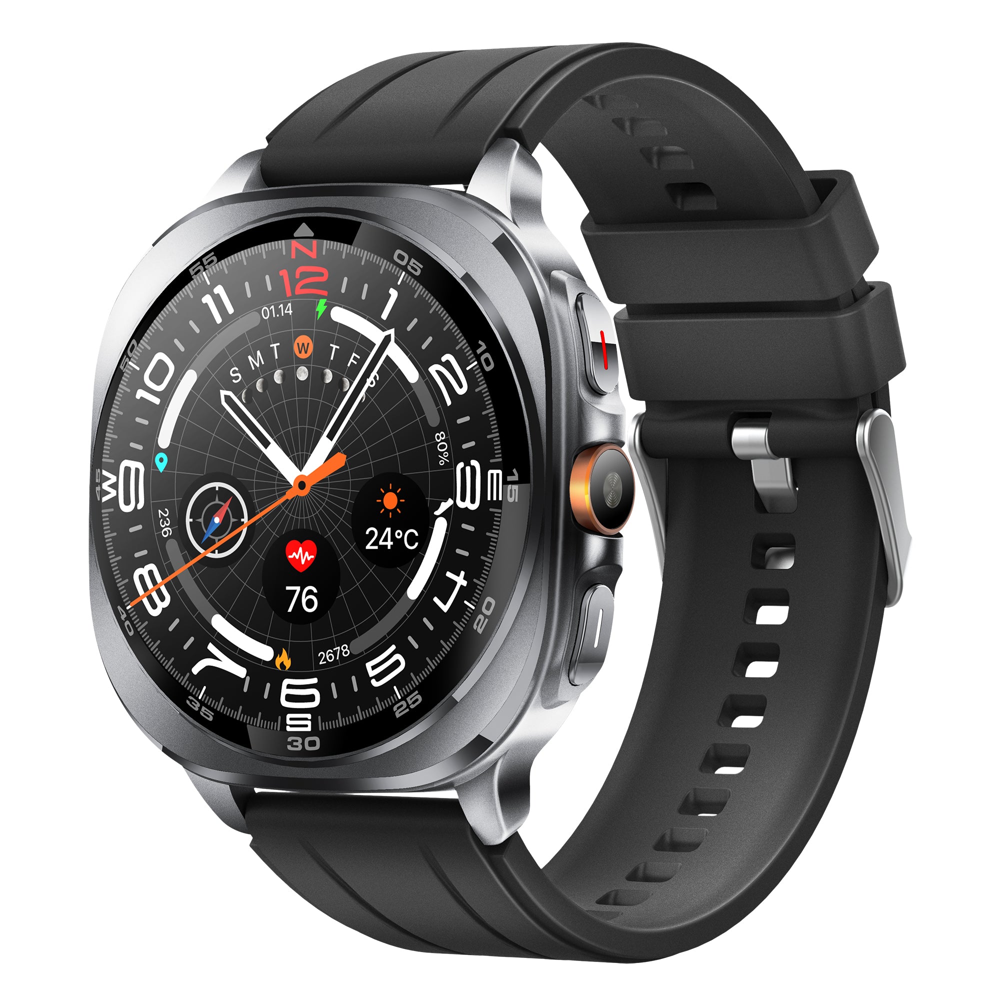 KH400 1.43" AMOLED GPS Positioning Outdoor Sports Watch, Altimeter/Barometer/Compass, Heart Rate SpO2 Blood Pressure Sleep,  AI watch Face/AI Q&A/3ATM Waterproof/128 Sports Modes