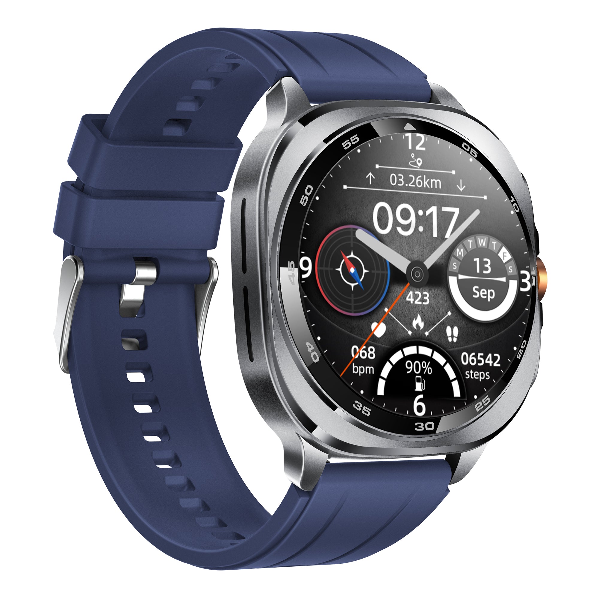 KH400 1.43" AMOLED GPS Positioning Outdoor Sports Watch, Altimeter/Barometer/Compass, Heart Rate SpO2 Blood Pressure Sleep,  AI watch Face/AI Q&A/3ATM Waterproof/128 Sports Modes