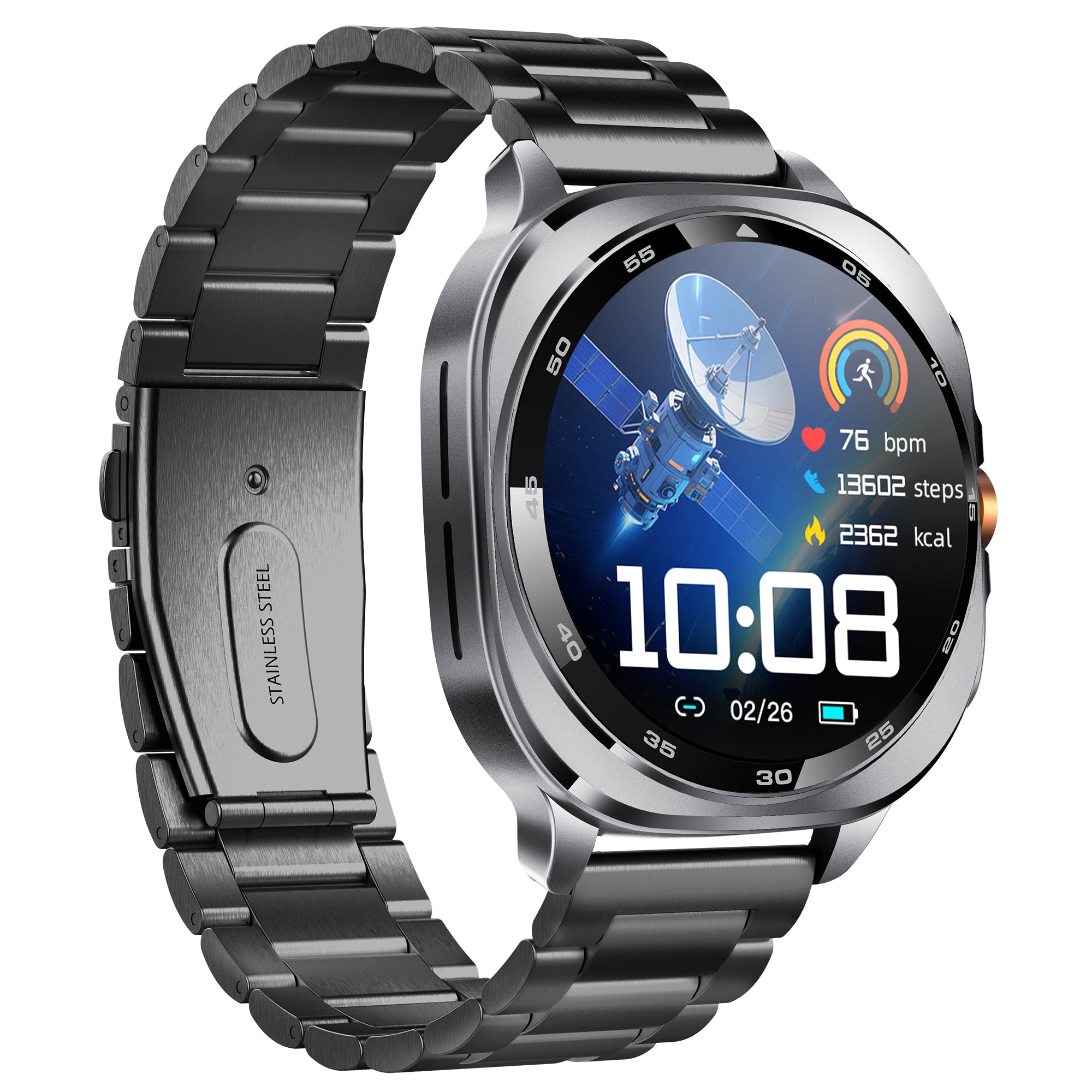 KH400 1.43" AMOLED GPS Positioning Outdoor Sports Watch, Altimeter/Barometer/Compass, Heart Rate SpO2 Blood Pressure Sleep,  AI watch Face/AI Q&A/3ATM Waterproof/128 Sports Modes