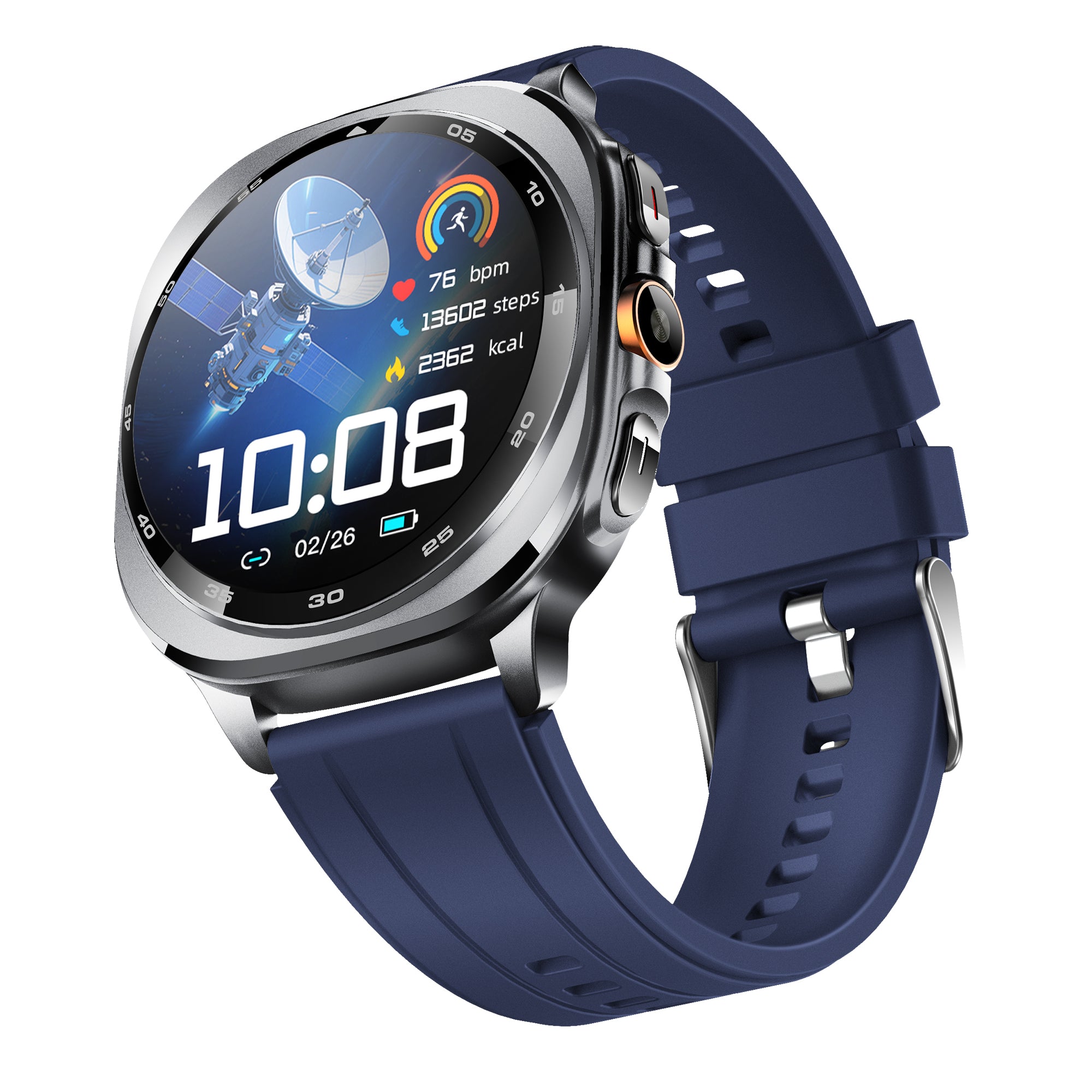 KH400 1.43" AMOLED GPS Positioning Outdoor Sports Watch, Altimeter/Barometer/Compass, Heart Rate SpO2 Blood Pressure Sleep,  AI watch Face/AI Q&A/3ATM Waterproof/128 Sports Modes