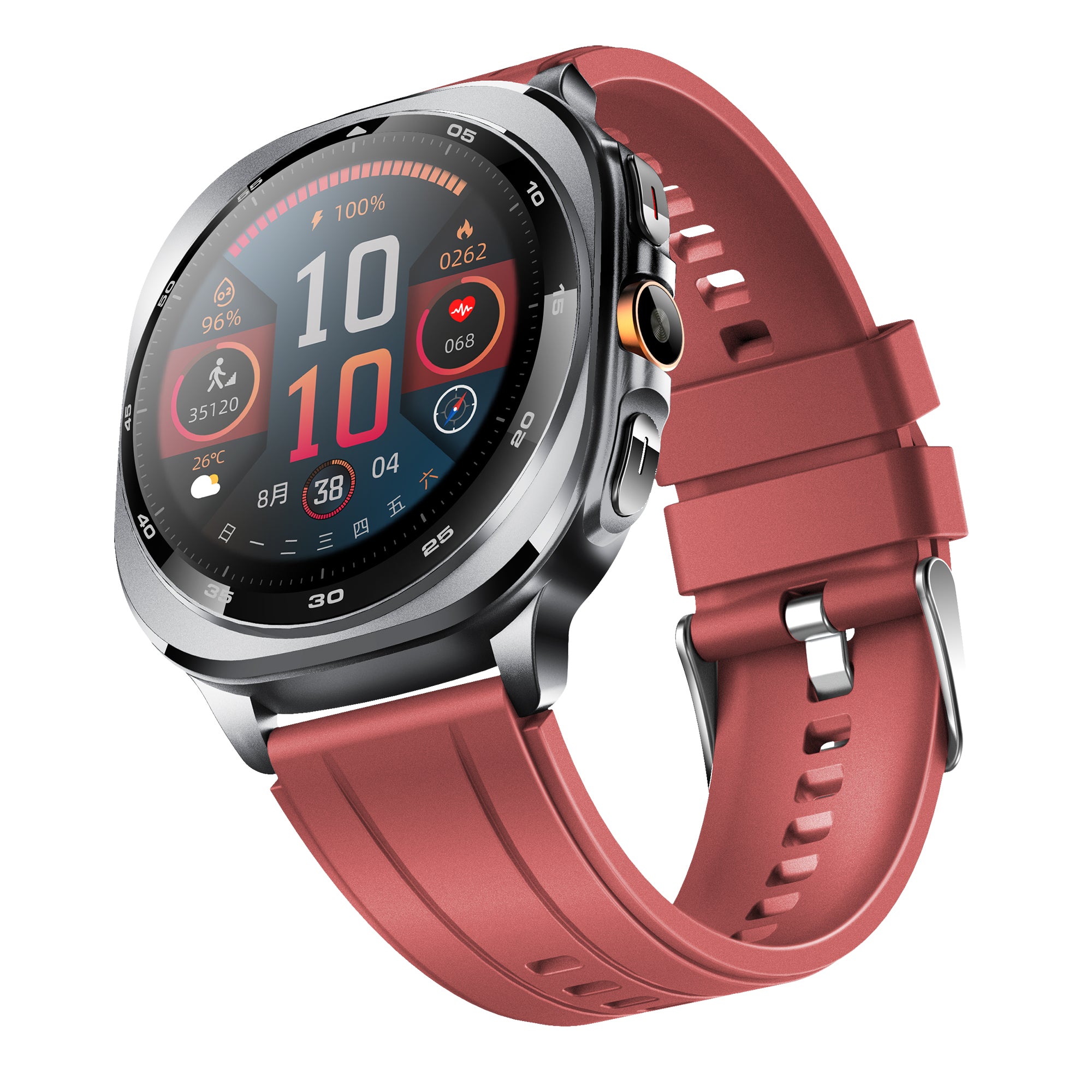 KH400 1.43" AMOLED GPS Positioning Outdoor Sports Watch, Altimeter/Barometer/Compass, Heart Rate SpO2 Blood Pressure Sleep,  AI watch Face/AI Q&A/3ATM Waterproof/128 Sports Modes