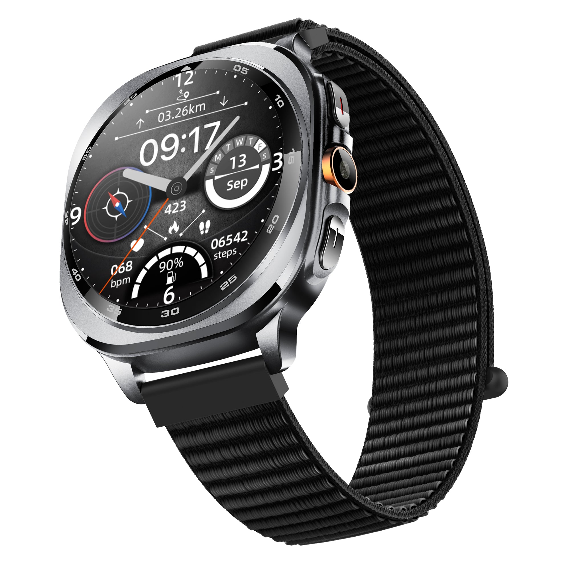 KH400 1.43" AMOLED GPS Positioning Outdoor Sports Watch, Altimeter/Barometer/Compass, Heart Rate SpO2 Blood Pressure Sleep,  AI watch Face/AI Q&A/3ATM Waterproof/128 Sports Modes